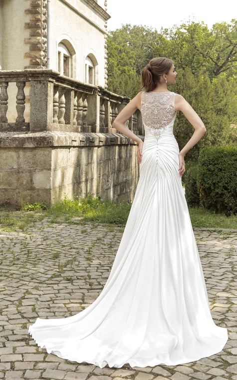 Floor-length Ruching Crystal Detailing Dress - 3