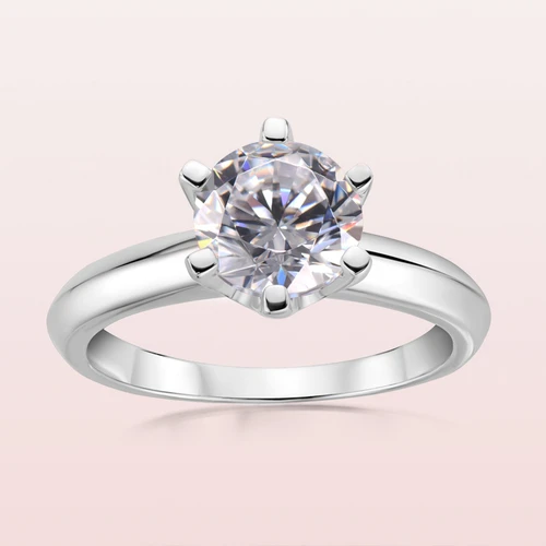 Classic Round Cut 925 Silver Wedding Rings
