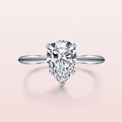 Teardrop Pear Cut 925 Sterling Silver Wedding Engagement Rings