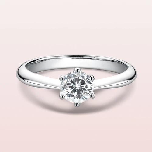 Solitaire Round Cut 925 Silver Wedding Rings