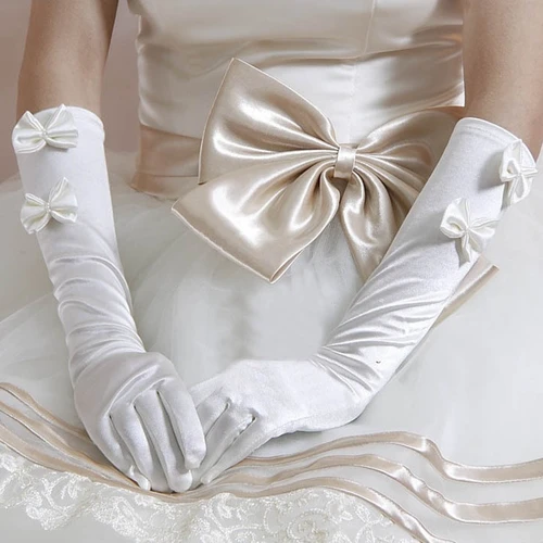 Guantes largos cálidos con doble lazo