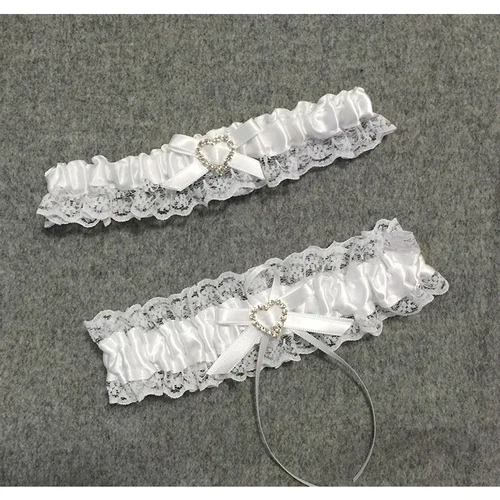Herzförmige Perlenstickerei, sexy zweiteilige elastische Strümpfe (16-23 Zoll)