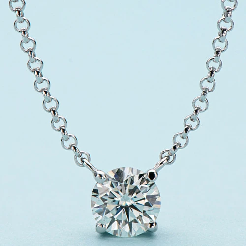 Classic Round Brilliant Cut Moissanite Necklace