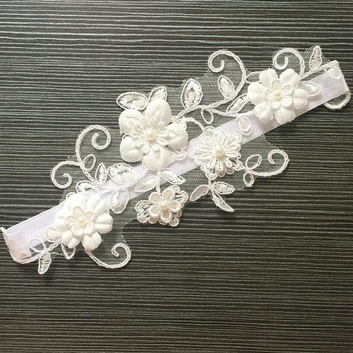 Sexy Brautstrumpfband mit Spitzenapplikationen und elastischem Bund, 40-58 cm