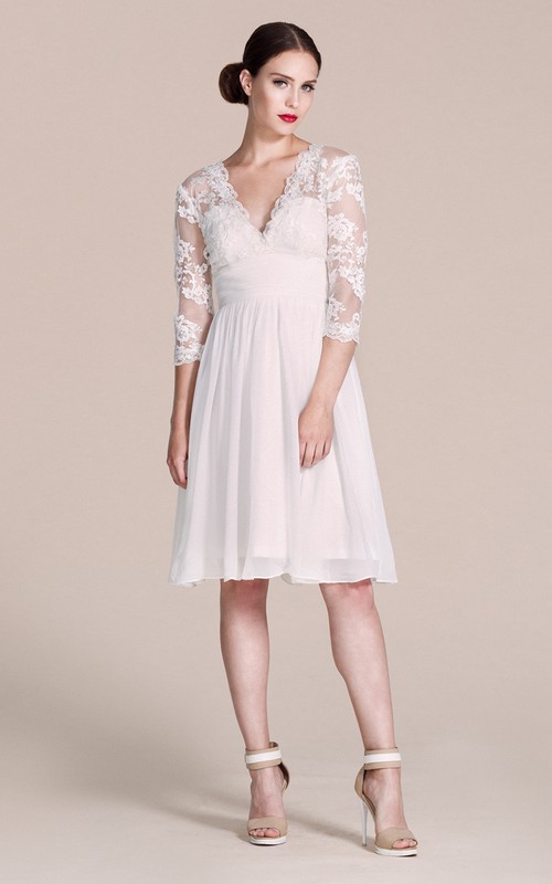 short casual wedding dresses for older bridesimage