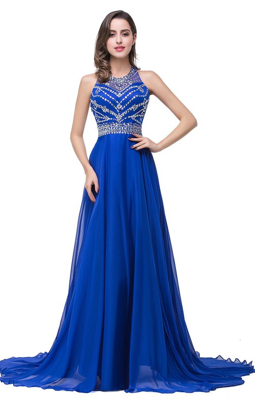 Blue Chiffon Dress