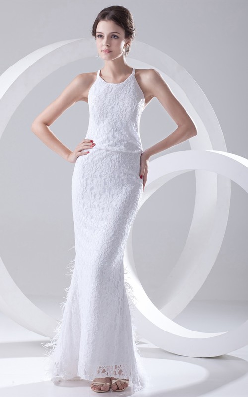 Trumpet Scoop Neck Wedding Dress