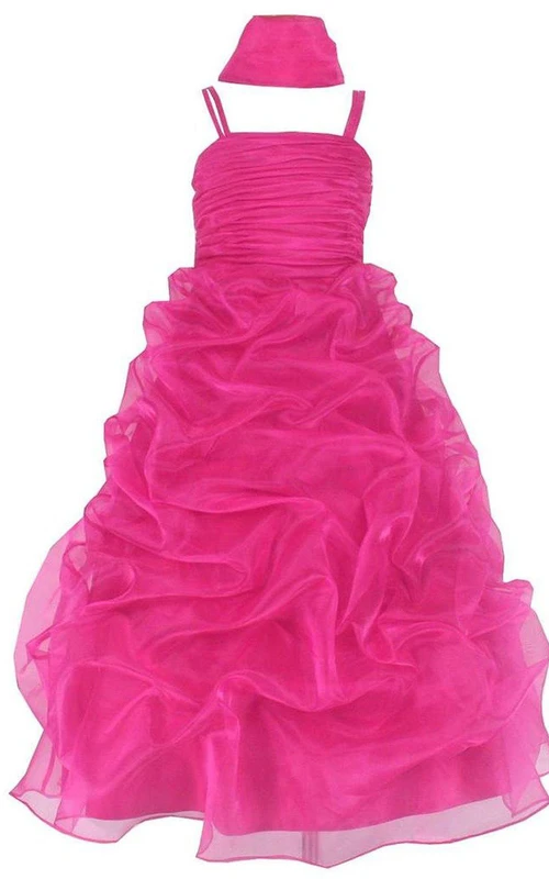 Robe trapèze sans manches en organza à volants