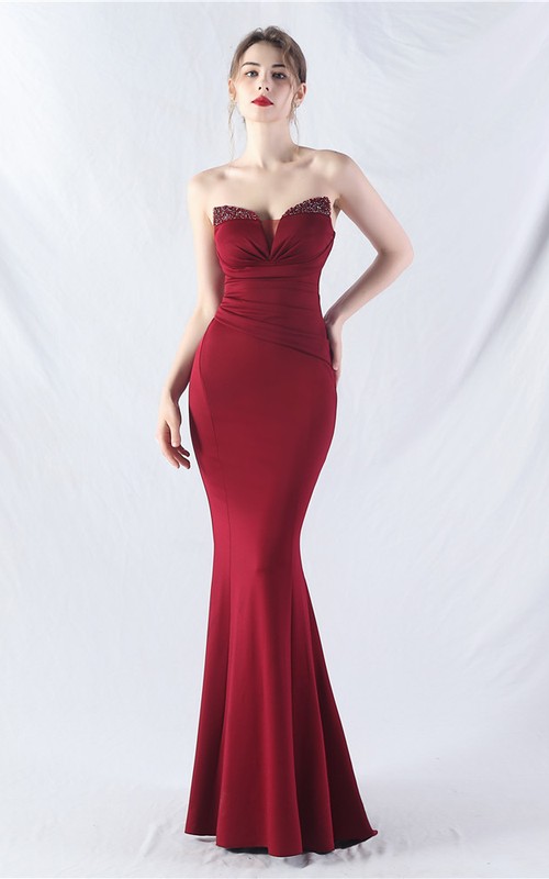red & black bridesmaid dresses Berylove Women Simple Black Red Mermaid Long Bridesmaid Dress with Slit Spaghetti Straps Pleated Long Formal Dress
