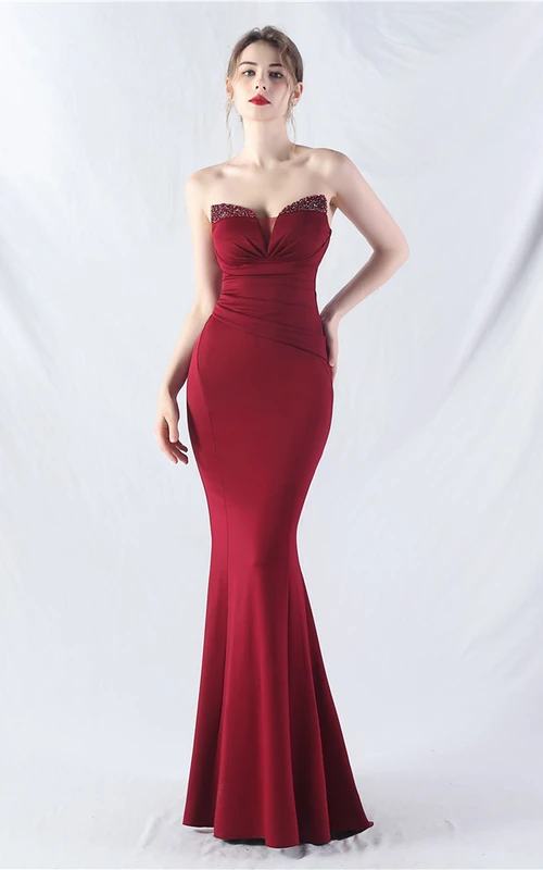 Satin Heavy-Crafted Beaded Craft Dress