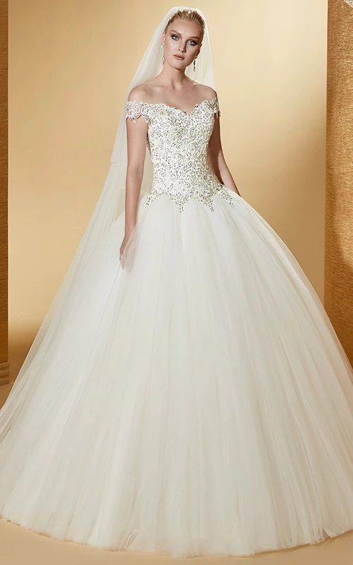 Vestido de gala Royal Sweetheart con corpiño de cuentas y espalda con cordones