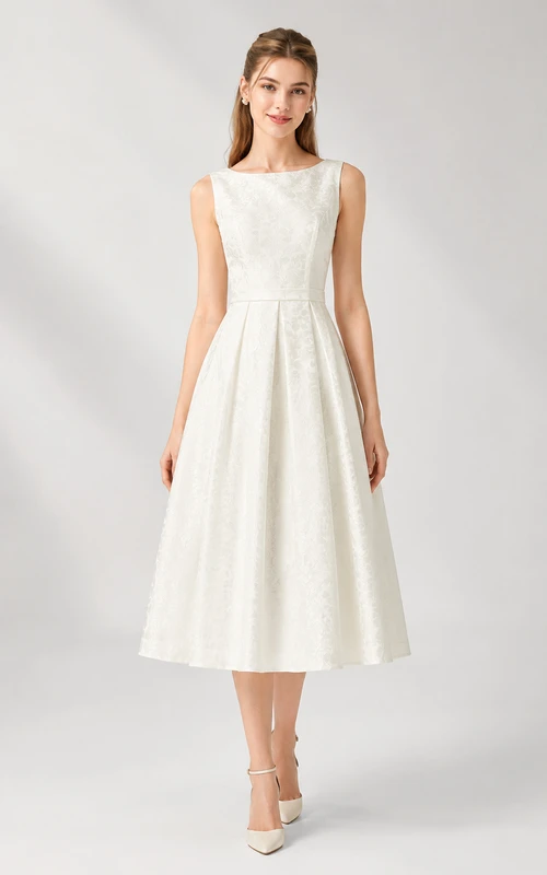 Robe de passage à l'âge adulte blanche perle sans manches texturée mi-longue