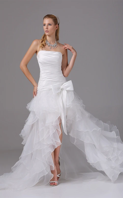 Robe sans manches à volants, asymétrique et froncée