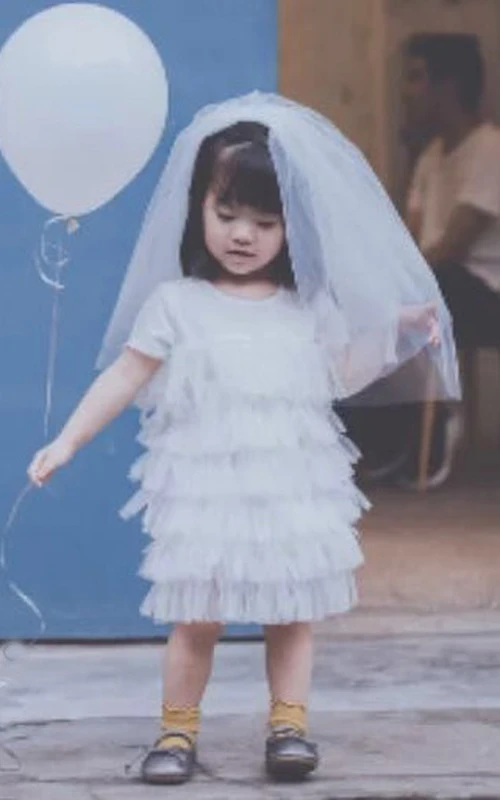 Voile de demoiselle d'honneur en tulle double épaisseur, style simple