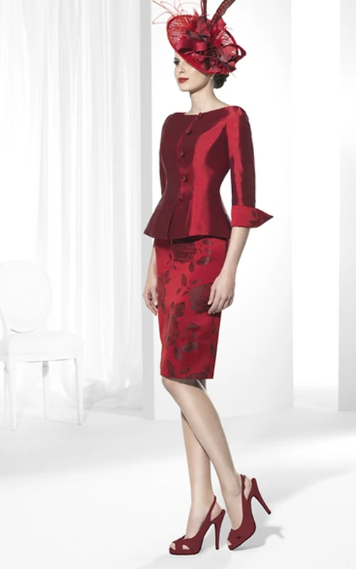 Robe de bal en satin à manches courtes et longueur genou