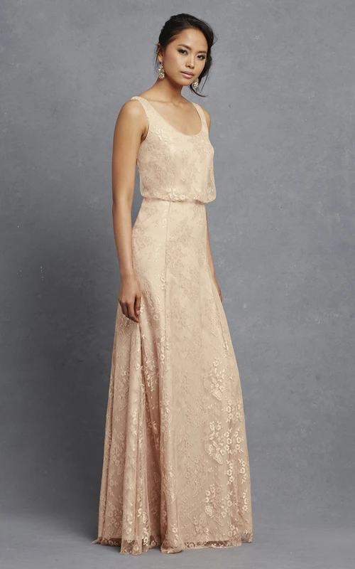 Encantador vestido largo sin mangas con pliegues