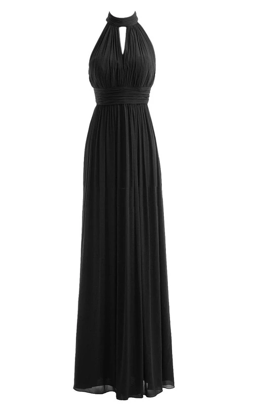 Robe longue en mousseline dos nu avec détail en forme de goutte d'eau