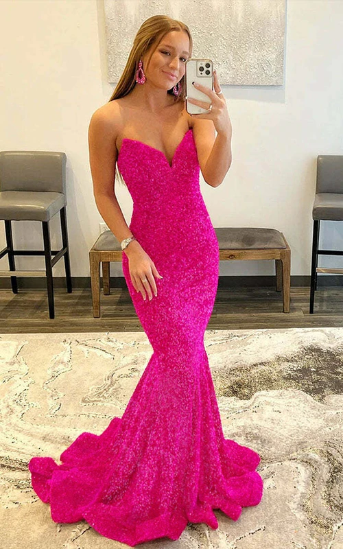 Robe sirène sexy à sequins et perles