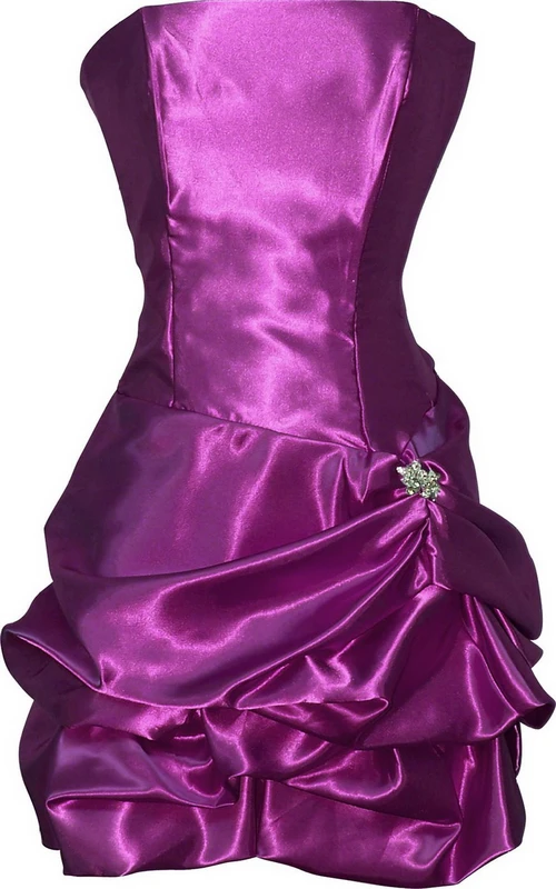Robe courte bustier en satin à volants