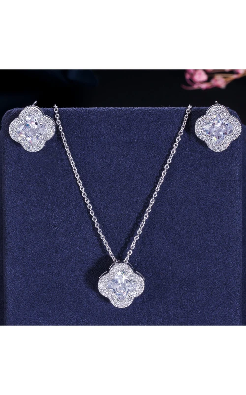 Besonderes mehrfarbiges Strass-Schmuckset für Braut und Cocktailpartys: Halskette und Ohrringe