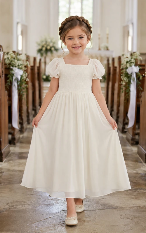 Prinzessinnen-Tüllkleid mit Spitzenoberteil, Ballkleid für Blumenmädchen mit Rundhalsausschnitt und wadenlangem Rock