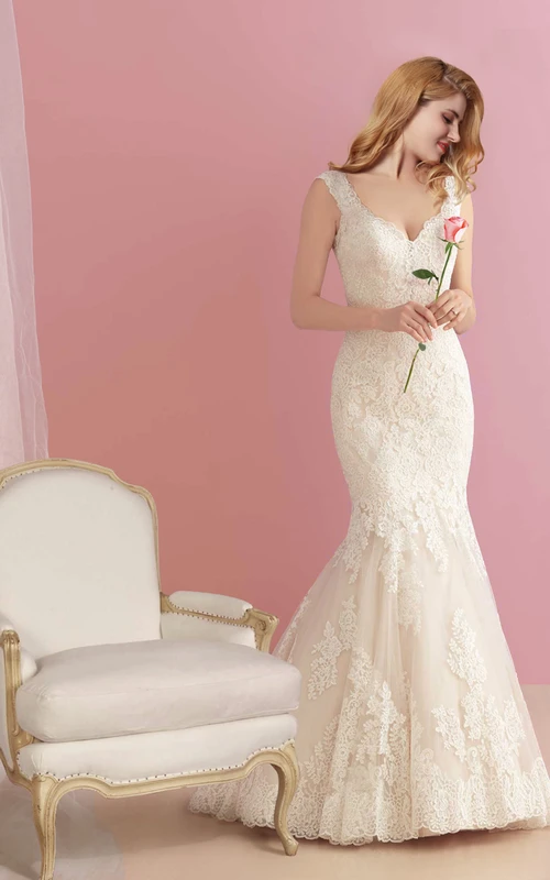Robe de mariée sirène dos nu en dentelle