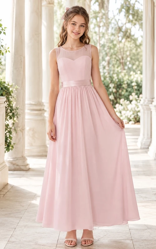 Zartrosa Brautjungfernkleid im Vintage-Stil, A-Linie, ärmellos, kastenförmig, Vintage