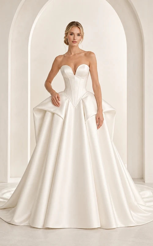 Vestido de novia sencillo, largo hasta el suelo, sin mangas, formal, con escote corazón y corte en A.