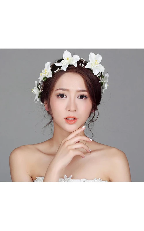 Hada de las flores, tocado de flores coreano, corona de novia, corazón de la mujer, flores para el cabello, joyería para bodas y fiestas