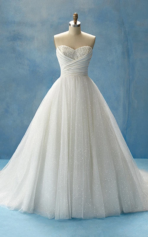 Robe de mariée bustier à fronces croisées