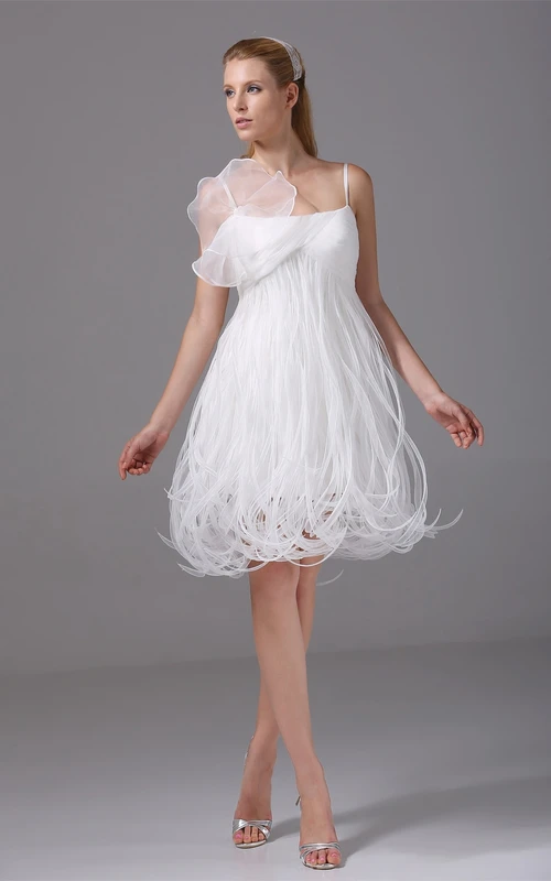 Spaghettiträger-Kleid mit kurzem Korsettrücken und Raffungen