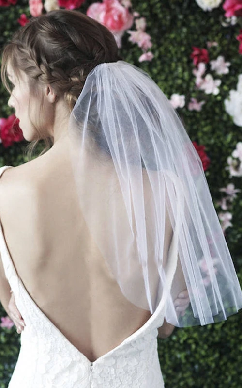 Voile de mariée simple, court et à une seule couche