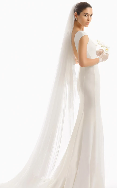 Voile de mariée simple à longue queue ultra douce