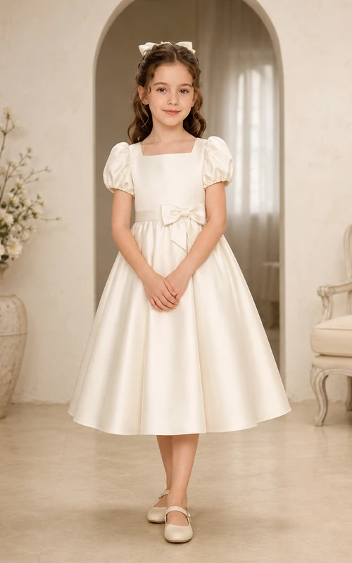 Classic Satin with Full Skirt Flower Girl Dress