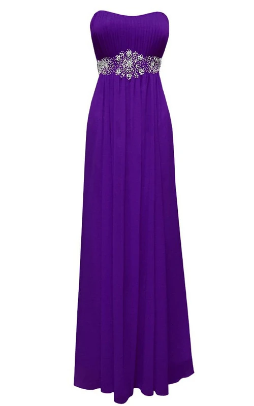 Robe bustier empire en mousseline avec taille perlée