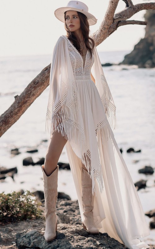 casual country wedding dresses with boots Rustic Wedding Gowns: Country & Western Bridal Dresses