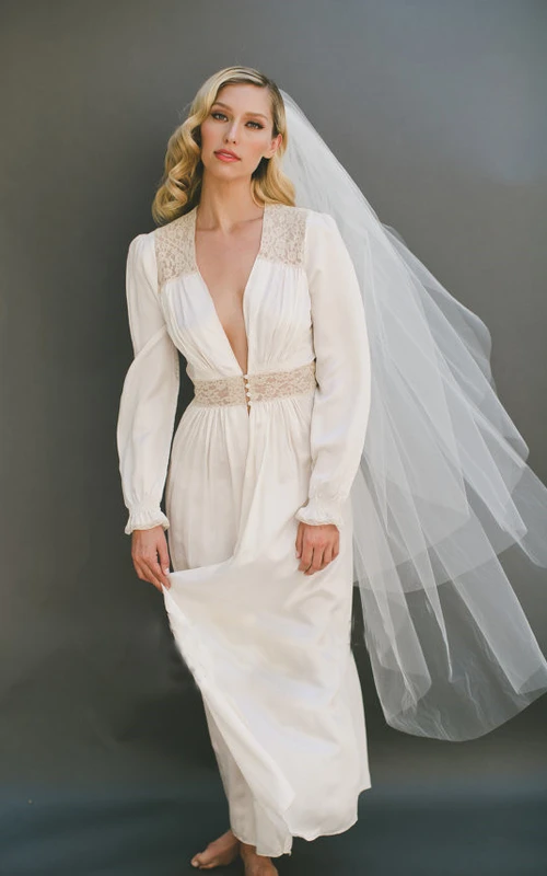 Voile de mariée en tulle doux double épaisseur de style occidental