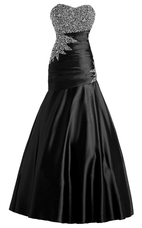 Robe sirène à décolleté cœur et corsage à sequins