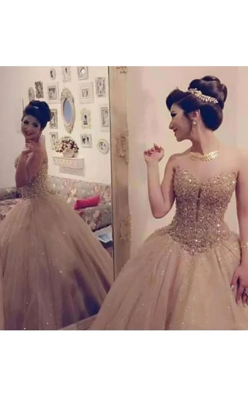 Robe de bal bustier sans manches en tulle à sequins, longue jusqu'au sol, fermeture éclair au dos