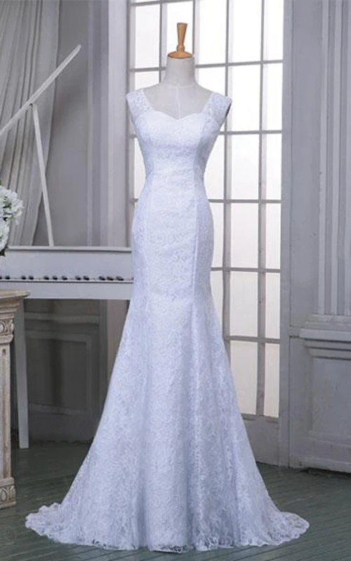 Robe sirène longue à épaules dénudées, décolleté en cœur asymétrique, sans manches et dos nu en dentelle et satin