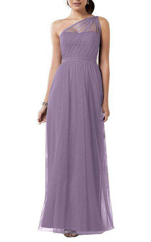 Illusion One Shoulder Tüllkleid in Knöchellänge