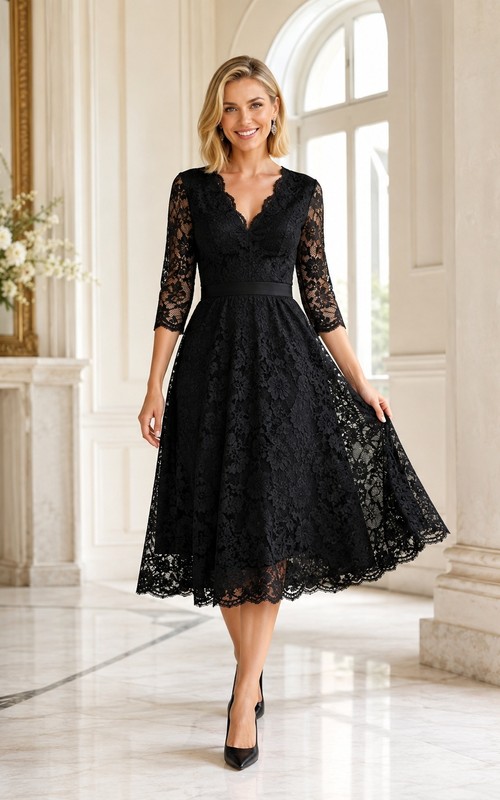 Black Lace Cocktail Dresses