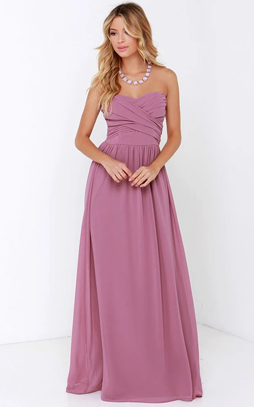 Robe longue charmante à fronces croisées