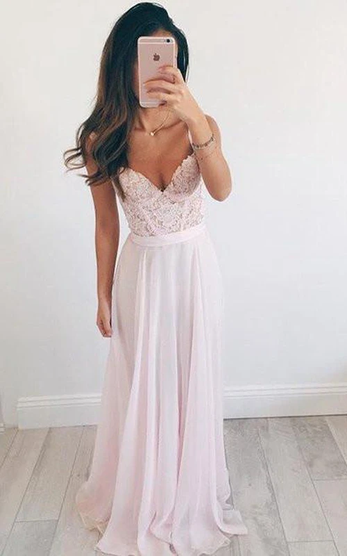 Robe trapèze en mousseline de soie à bretelles en dentelle et col en V sans manches avec fermeture éclair