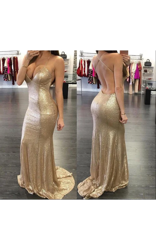 Vestido de fiesta largo hasta el suelo, sexy, sin mangas, estilo sirena con lentejuelas.