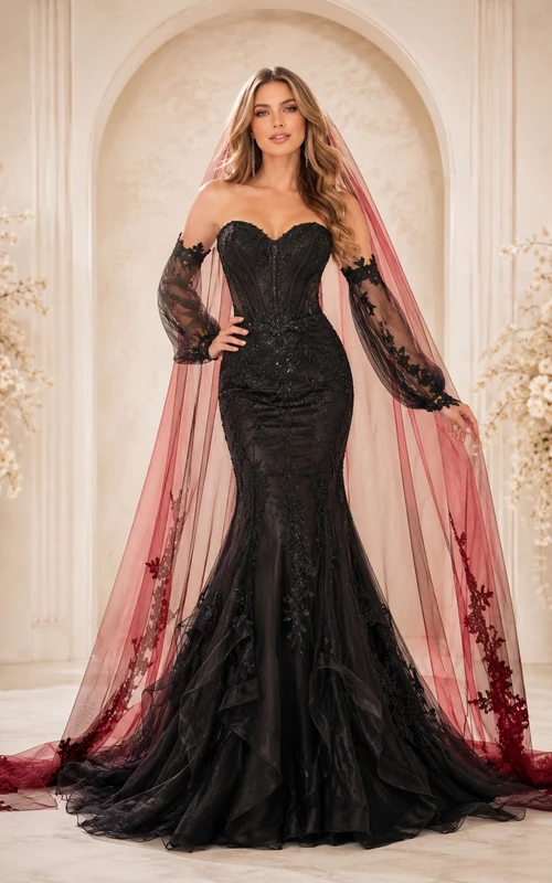 Vestido de novia bohemio, romántico, elegante y con escote corazón de encaje, estilo sirena.
