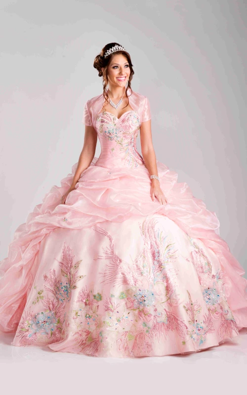 Robe de bal bustier ornée de sequins pittoresques et de fronces