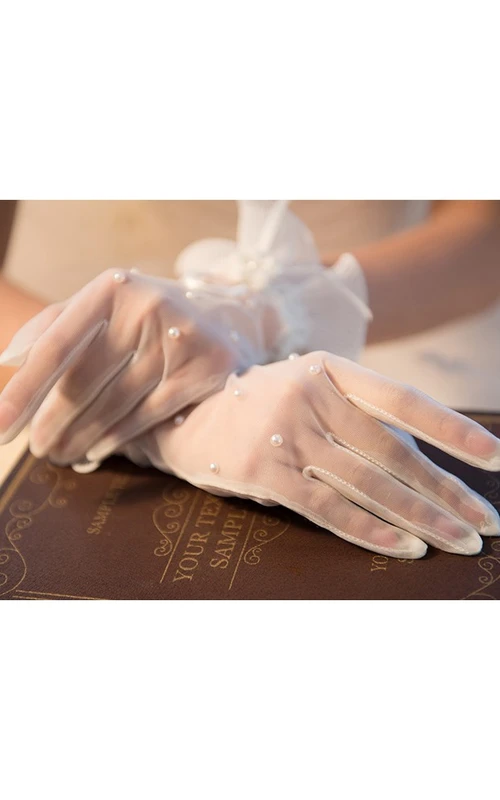 Koreanische Kurzform Lotusblatt-Spitzenhandschuhe