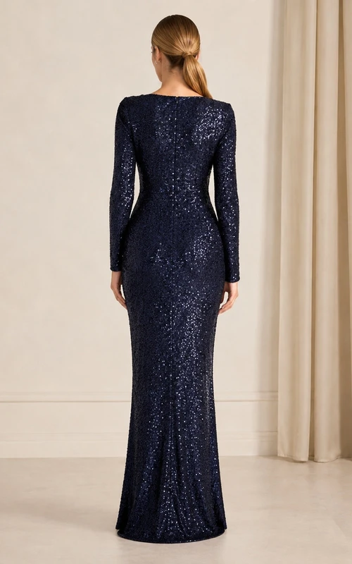 Gold Sequin Gown Formal Evening Floor-length Polished Occasion Dress