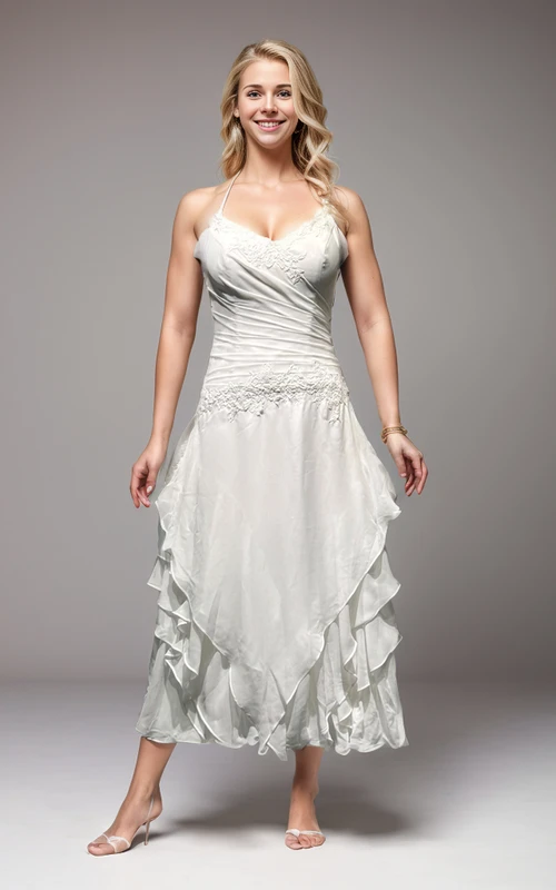 Robe de mariée hawaïenne courte blanche tropicale décontractée pour renouvellement de vœux, style plage et tropical